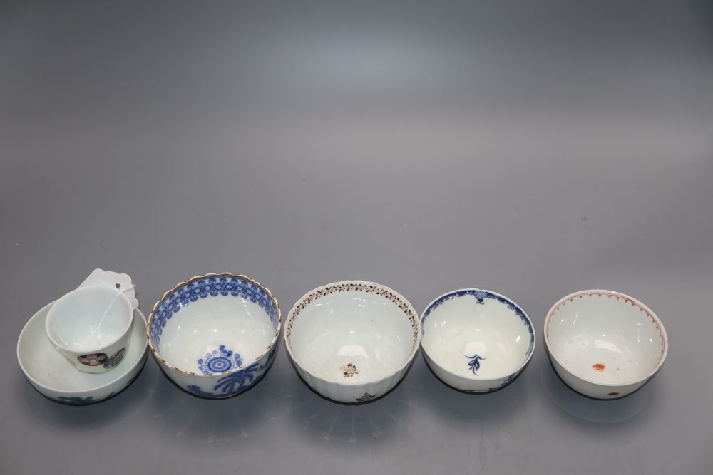 Six Chinese porcelain cups or tea bowls